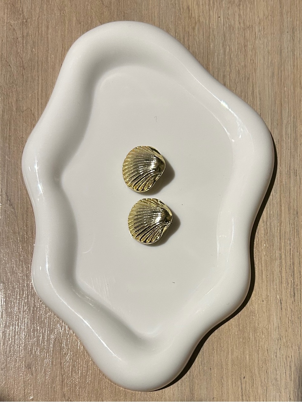 Gold Shell Stud Earrings
